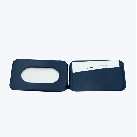 Card holder telefon üçün tünd mavi Dəri