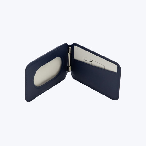 Card holder telefon üçün tünd mavi Dəri